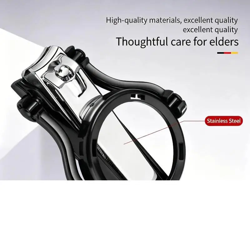Nail Clipper with Magnifying Glass | Anti-Splash Stainless Steel Nail Clipper QXL