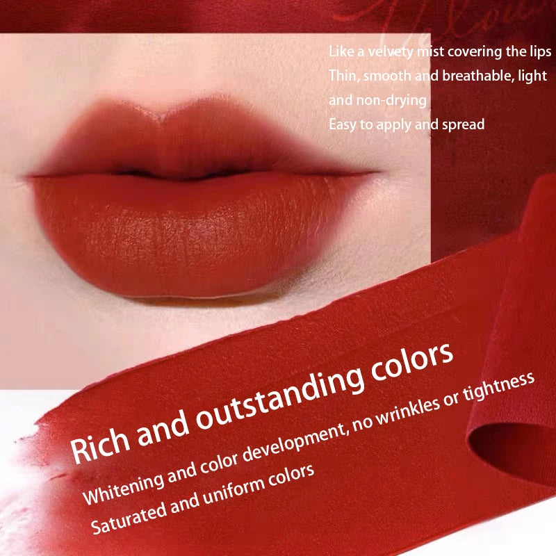 Matte Lip Clay Mousse | Long-Lasting Non-Transfer Lip Tint Matte Lip Mousse QXL