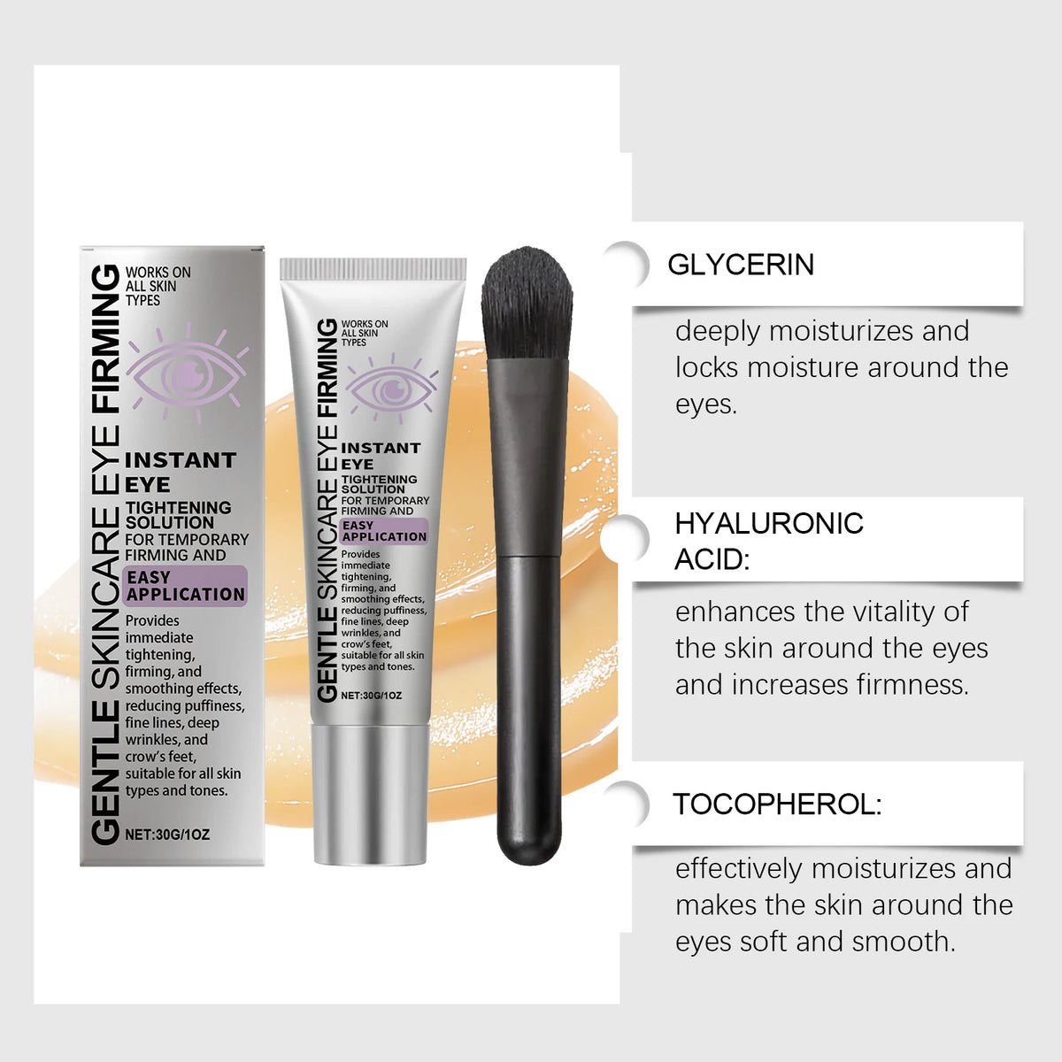 Peptide Eye Cream – Hydrating, Firming & Brightening | 30g Eye Cream QXL