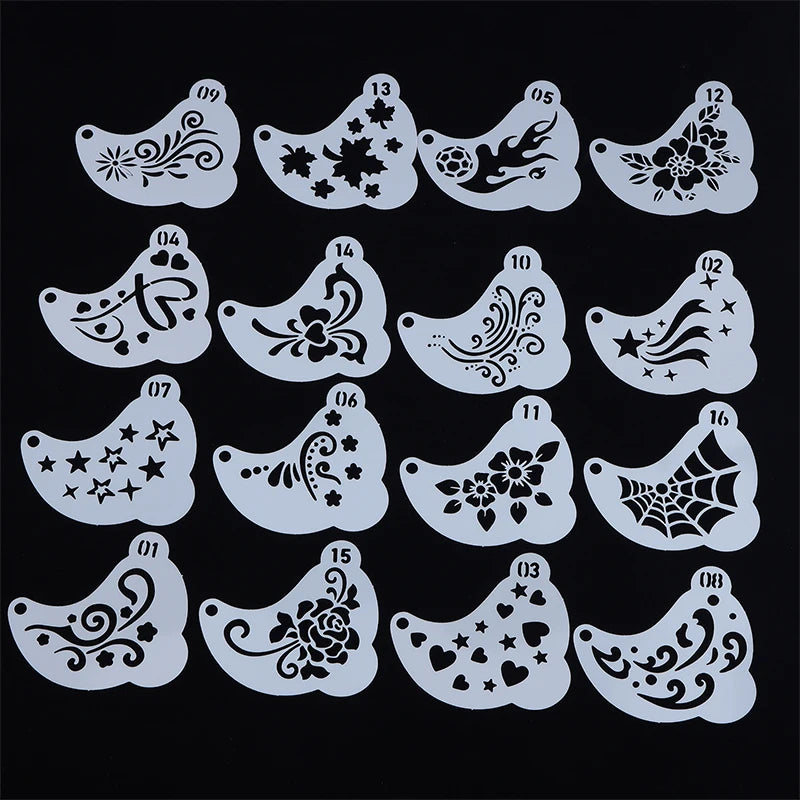 16-Piece Face Painting Stencils | DIY Party Body Art Kit Face Painting Stencils QXL 16Pcs