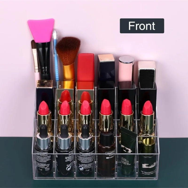 24-Slot Clear Acrylic Lipstick & Makeup Organizer Box Makeup Organizer Box QXL