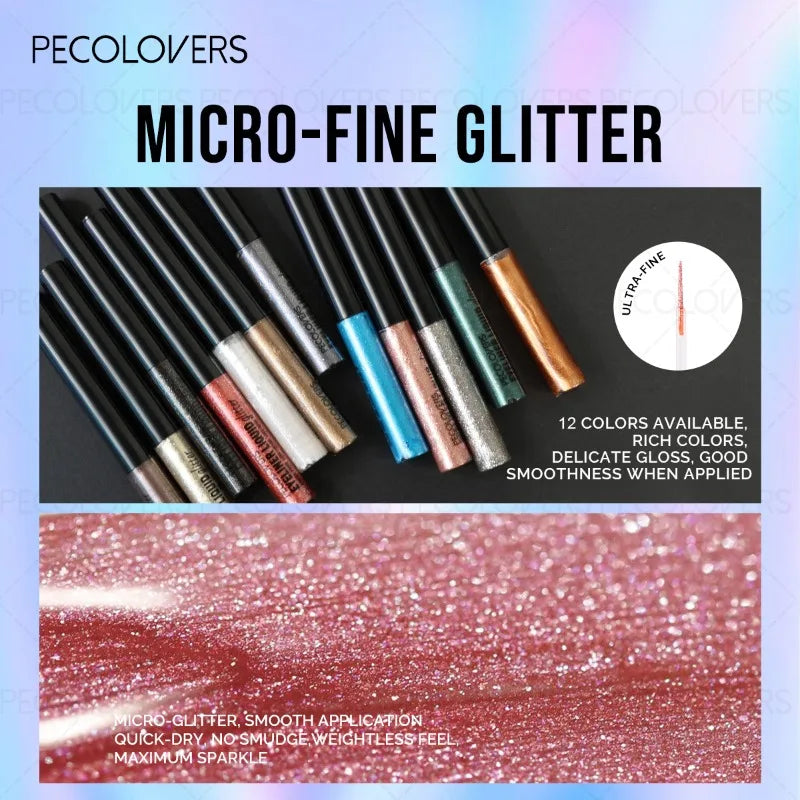 PECOLOVERS Glitter Eyeliner | Multi-Color Sparkly Cream Glitter Eyeliner QXL
