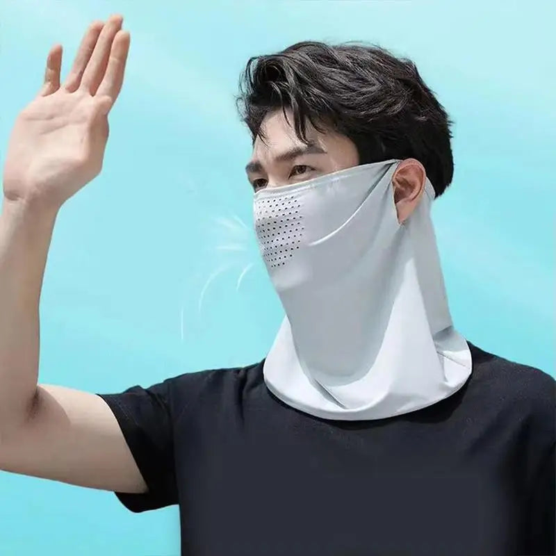 Ice Silk UV Sun Protection Face Mask | Breathable Summer Scarf UV Face Scarf QXL