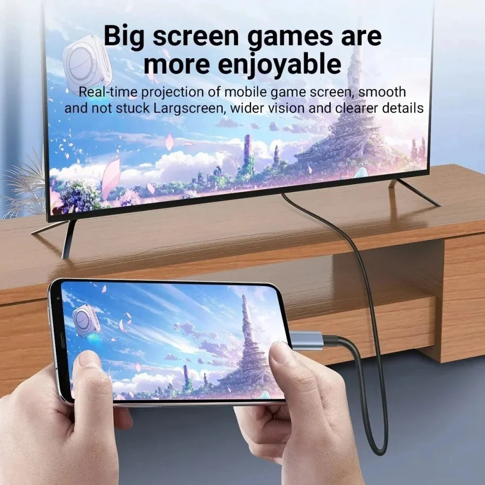 4K 60Hz USB-C to HDMI Cable 2M Braided | MacBook Samsung USB-C HDMI Cable QXL