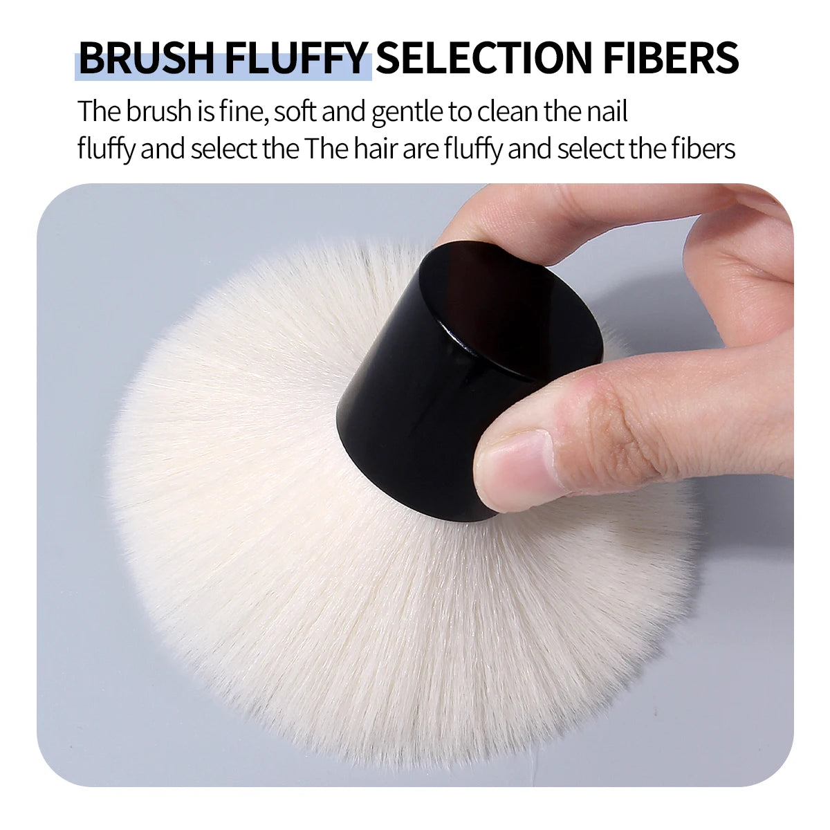 Mushroom Nail Dust Brush – Soft Nylon & Aluminum Handle Nail Dust Brush QXL