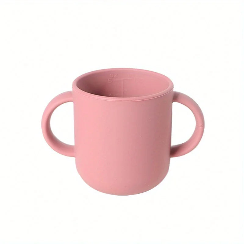BPA-Free Silicone Kids Cup with Two Handles | Animal Embossed Toddler Silicone Cup QXL Pink