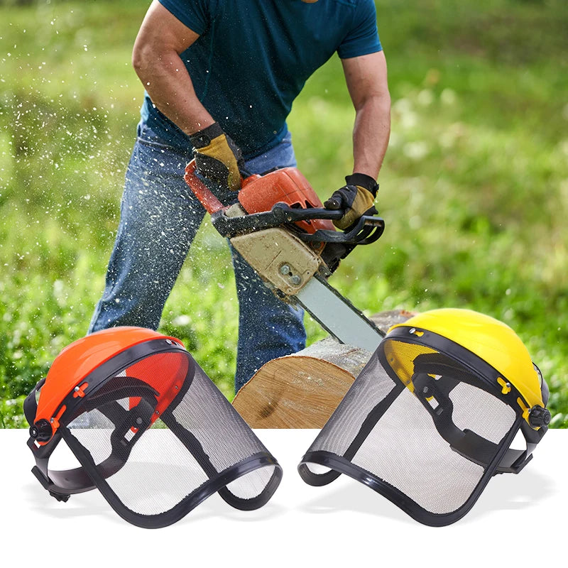 Forestry Safety Helmet Full Face Mesh Mask | Brush Cutter Safety Helmet QXL