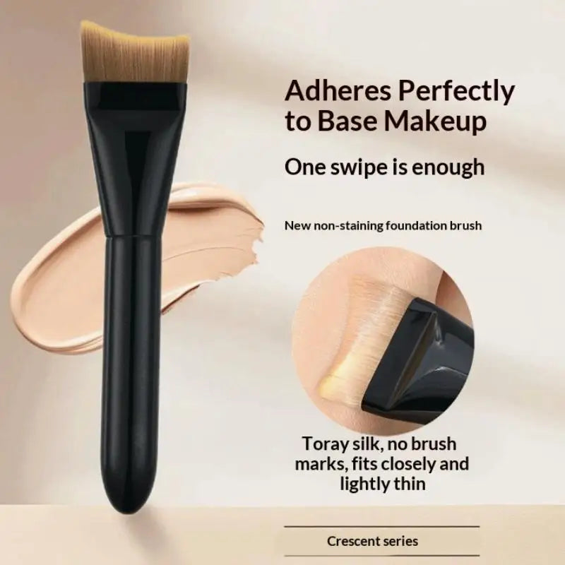 Flat Arc Foundation Brush – Soft Synthetic Bristles | Streak-Free Foundation Makeup Brush QXL