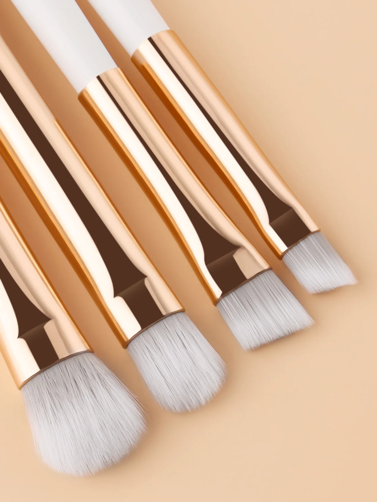 7-Pc Rose Gold Eye Makeup Brush Set | White Wood Handle Eye Makeup Brush Set QXL