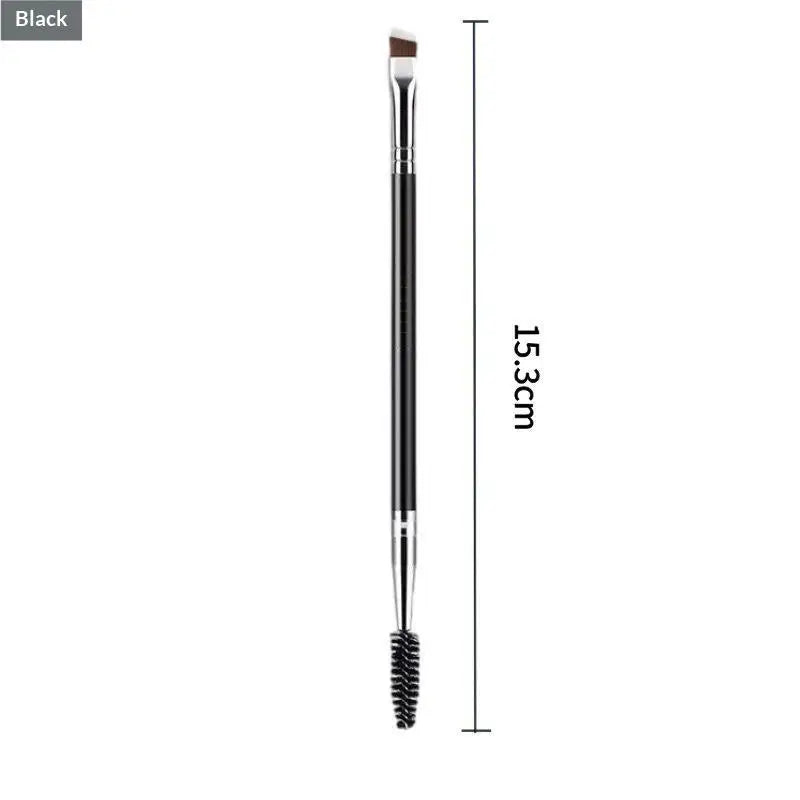 2-in-1 Dual-Ended Eyebrow Brush & Spoolie | Angled Brow Tool Eyebrow Brush QXL Black