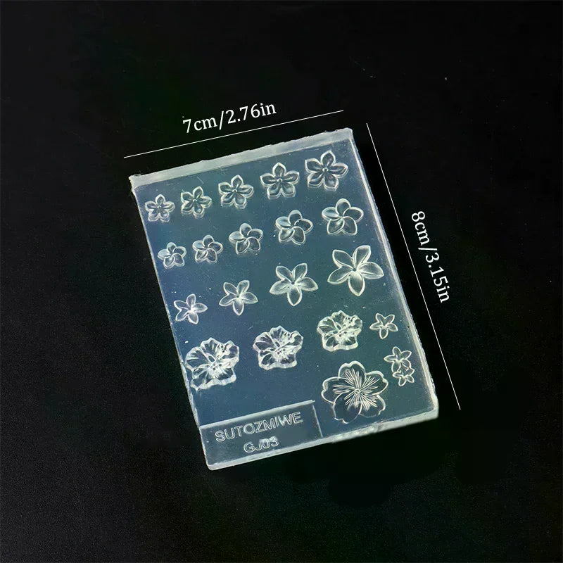 Frangipani Silicone Nail Art Mold | Flower Manicure Template Nail Art Mold QXL