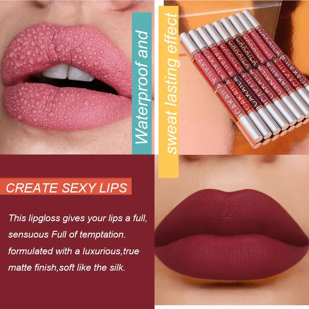 18-Color Matte Liquid Lipstick | Waterproof Long-Lasting Lip Gloss Matte Liquid Lipstick QXL