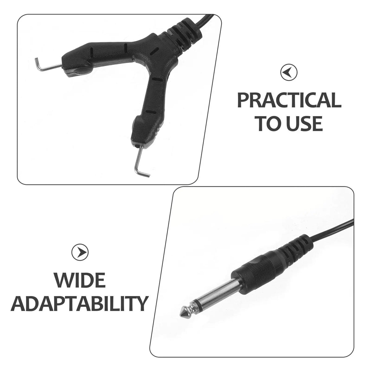 Tattoo Clip Cord Silicone Power Wire | 6.35mm Stereo Cable Tattoo Clip Cord QXL