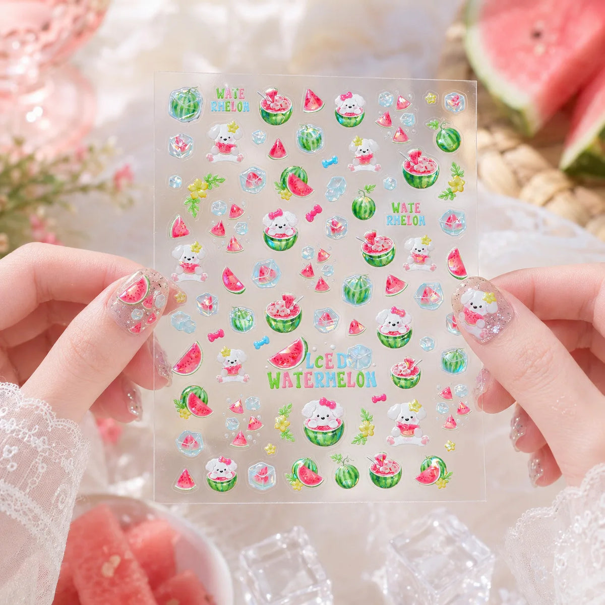 5D Watermelon Summer Fruit Nail Stickers | Self-Adhesive Decals Nail Art Stickers QXL