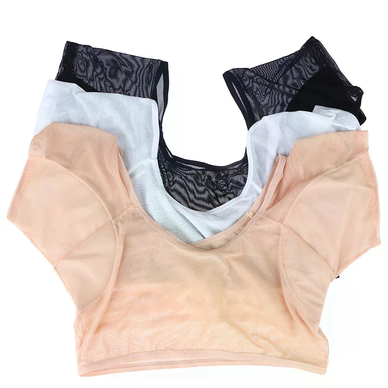 Reusable Underarm Sweat Pad Vest – Ultrathin Washable Underarm Sweat Vest QXL