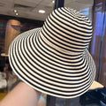 Wide Brim Foldable Striped Fisherman Sun Hat – UV Protection Sun Hat QXL A2
