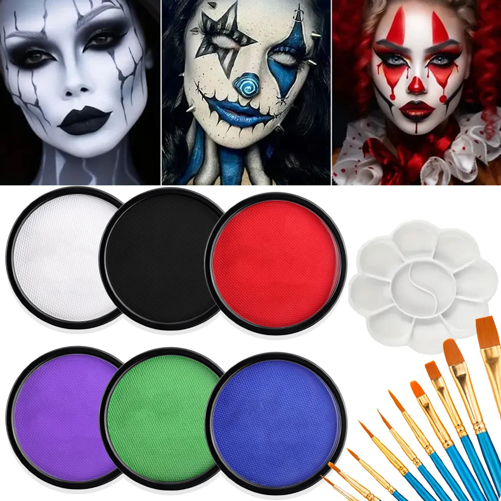 VERONNI 30G Water-Based Face & Body Paint Set | 10 Brushes Face & Body Paint QXL