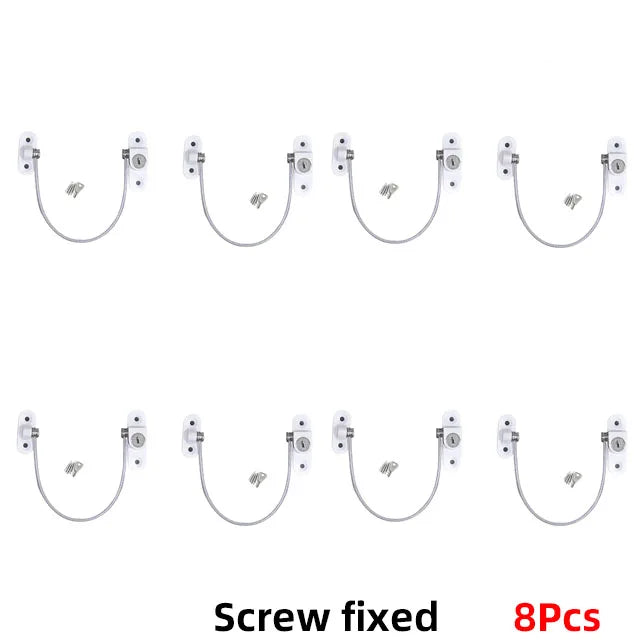 Baby Safety Window Locks Stainless Steel Child Guard 4/8-Pack Baby Safety Lock QXL B10 8 Pcs White