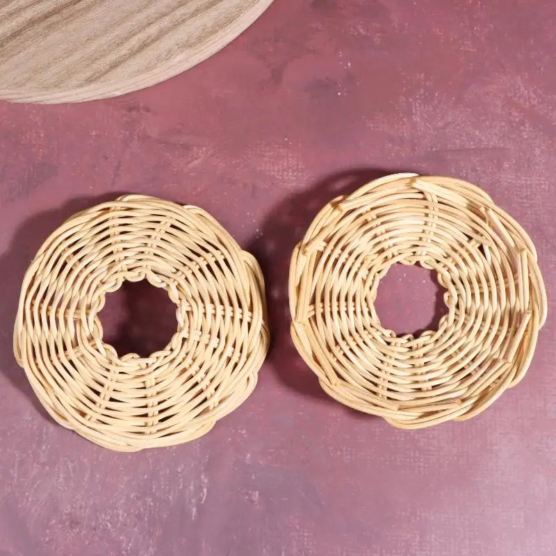 Handwoven Rattan Pendant Lampshade | Retro Basket Shade 2-Pack Pendant Lampshade QXL