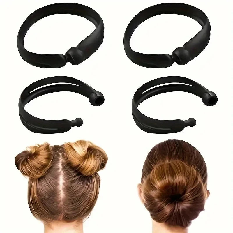 Magic Twist Donut Bun Clips | DIY Ponytail Braider 2/4 Pack Hair Bun Styling Clip QXL
