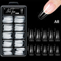 100-Pc Press-On False Nail Tips | Square Coffin Almond Shapes False Nail Tips QXL A8
