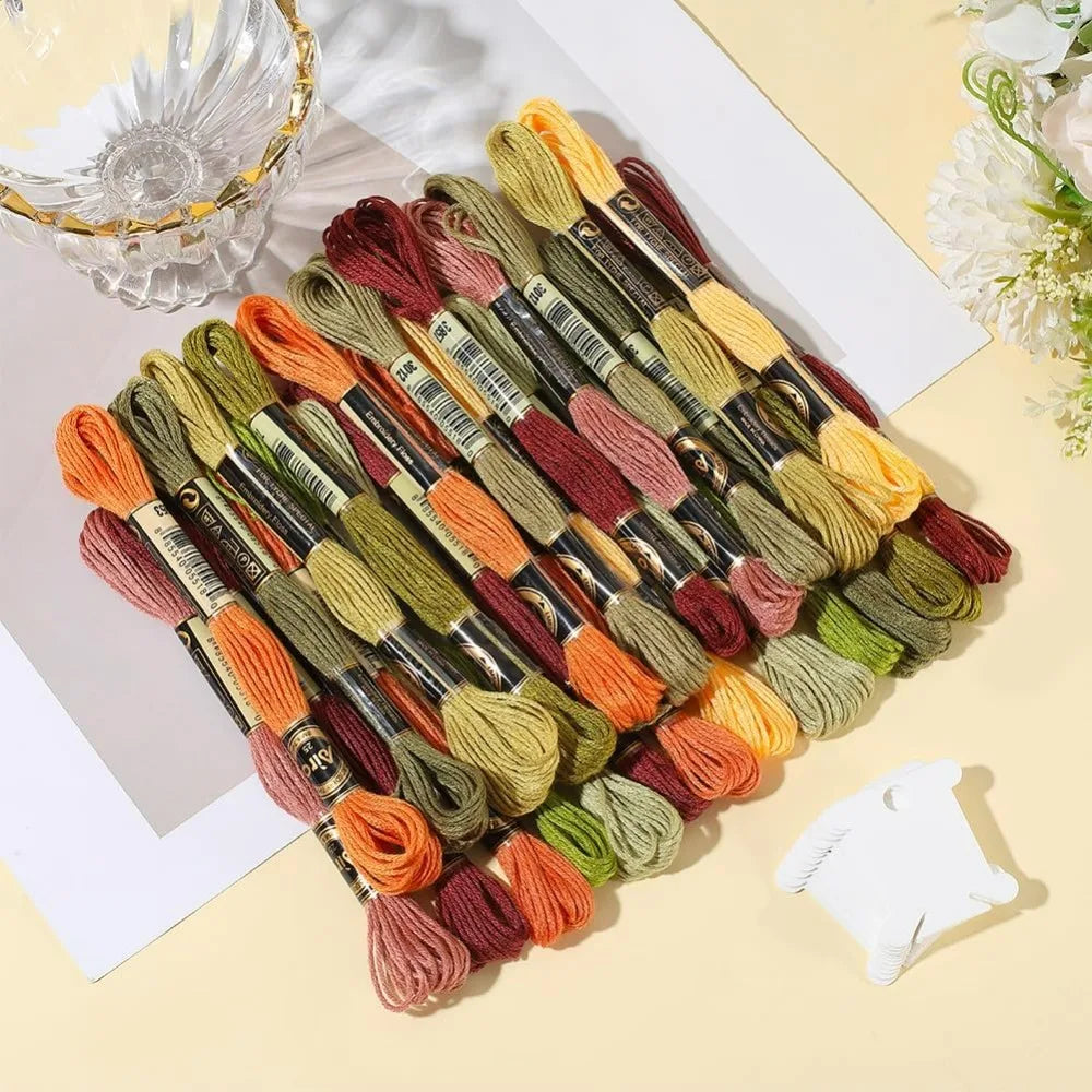 Variegated Embroidery Floss 24 Skeins | Gradient Cross Stitch Thread Embroidery Floss Set QXL