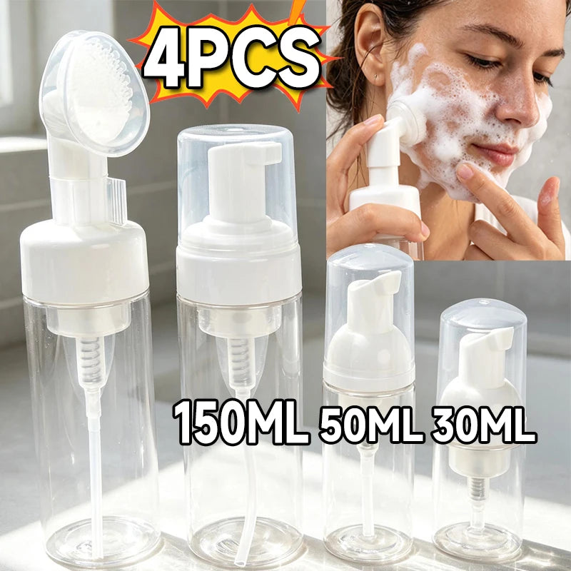 Refillable Foaming Soap Dispenser Bottle with Brush 30/50/150ml Foaming Dispenser Bottle QXL