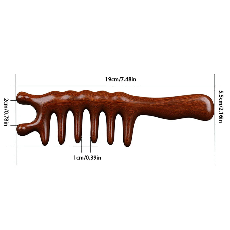 Wooden Wide-Tooth Massage Comb | Scalp & Hair Care Tool Wooden Massage Comb QXL A