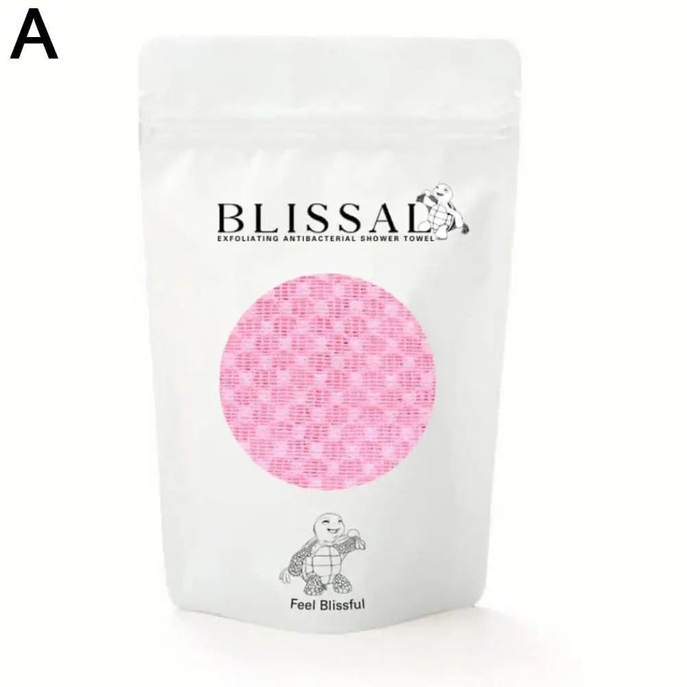 Dual-Sided Exfoliating Back Scrub Towel | Unisex Bath Strap Exfoliating Bath Towel QXL Pink