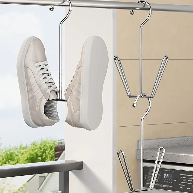PVC Shoe Hanging Rack | Double Hook Drying & Storage Organizer Shoe Hanging Rack QXL