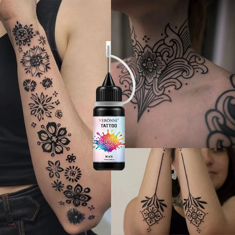 Temporary Tattoo Ink Kit with 120 Stencils | DIY Body Art Temporary Tattoo Kit QXL