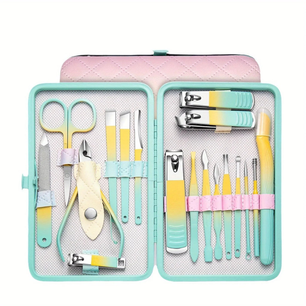 Stainless Steel Manicure & Pedicure Set | 7/10/18-Pc Travel Kit Manicure Pedicure Set QXL