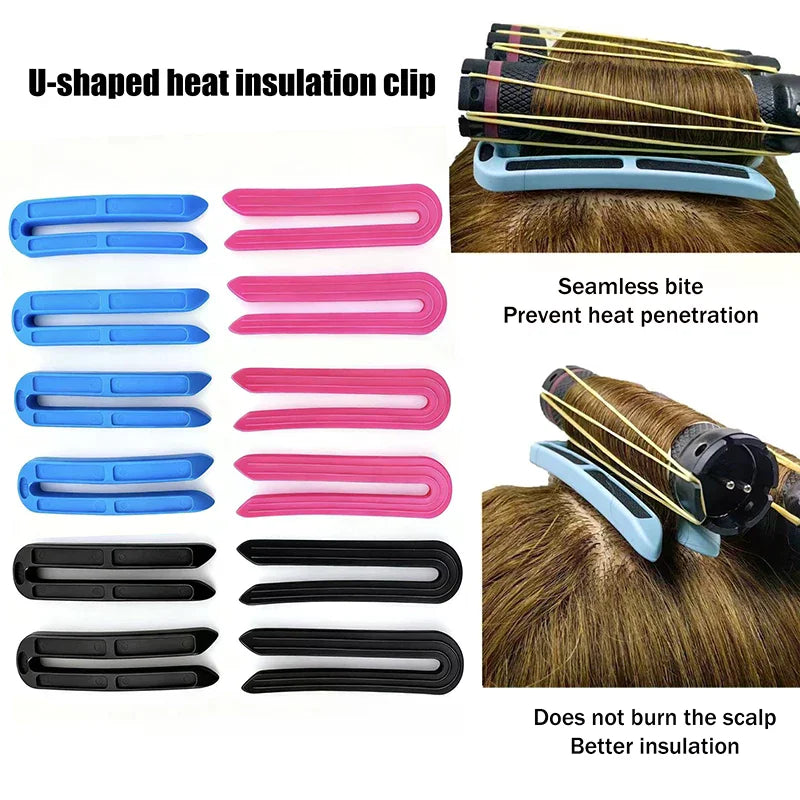 U-Shaped Heat Guard Perm Clips for Salon Styling | 6/12-Pack Hair Perm Clips QXL