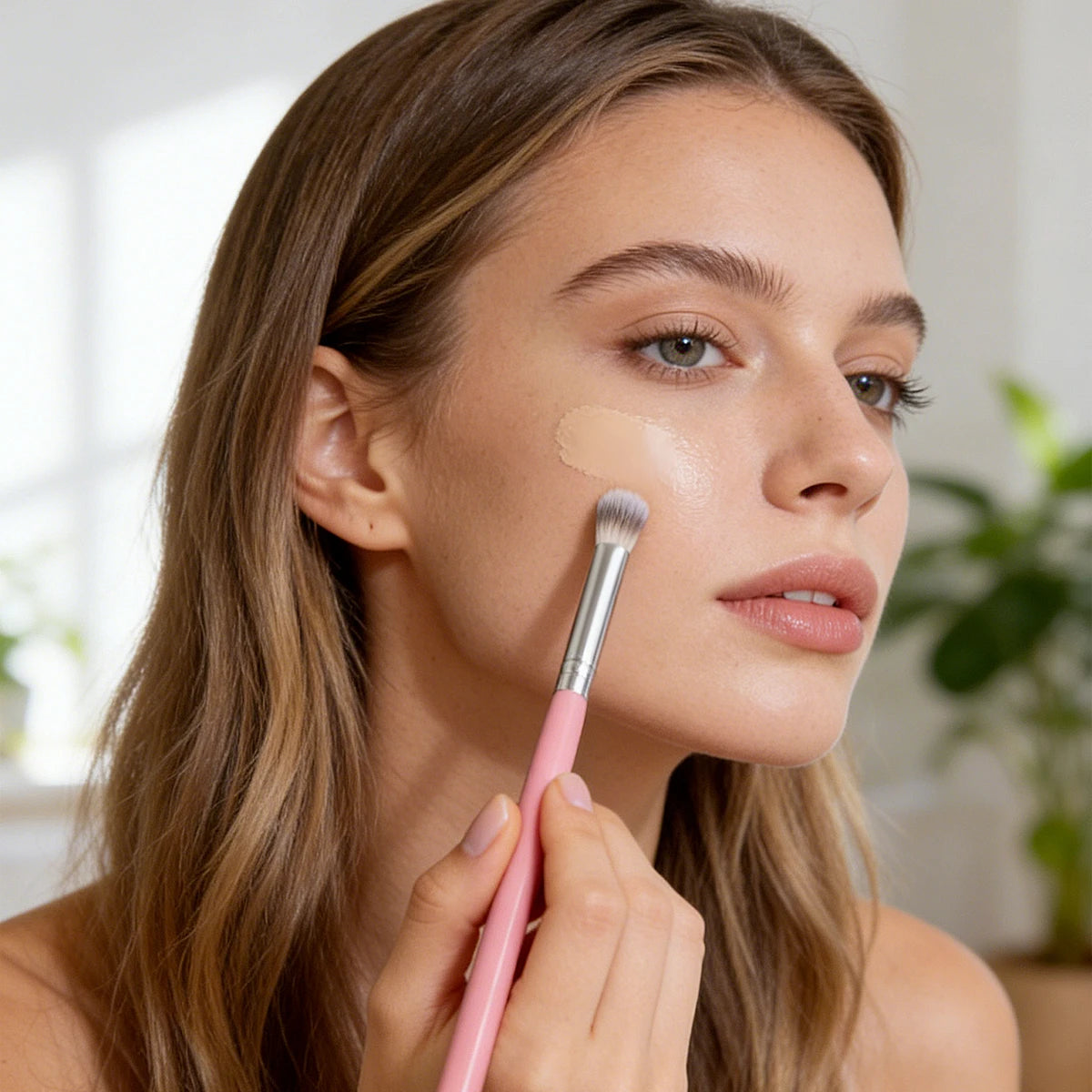 KOSSHOW 3-Pack Oblique Concealer Brushes – Soft & Precise Concealer Brush Set QXL