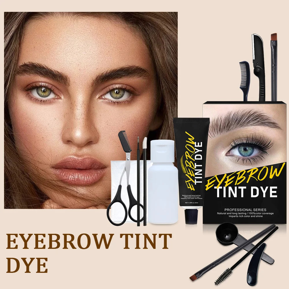 VERONNI Eyebrow & Lash Tint Kit – Black, Brown & Maroon Eyebrow Tint Kit QXL