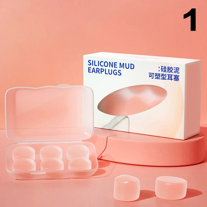 6-Pack Reusable Silicone Earplugs – Sleep, Swim & Travel Silicone Earplugs QXL 1 Pink