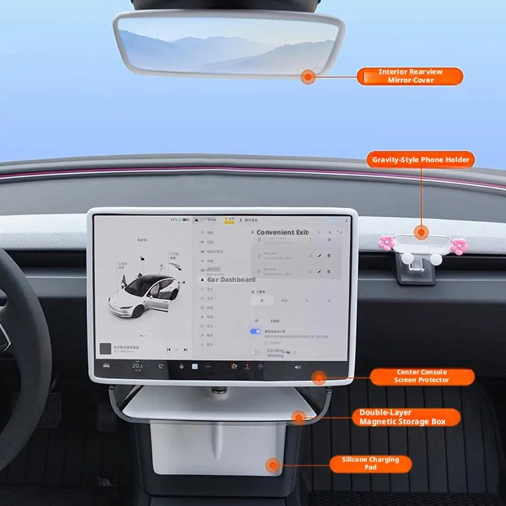 Tesla Model Y & 3 Silicone Screen Frame Edge Protector Car Screen Protector QXL