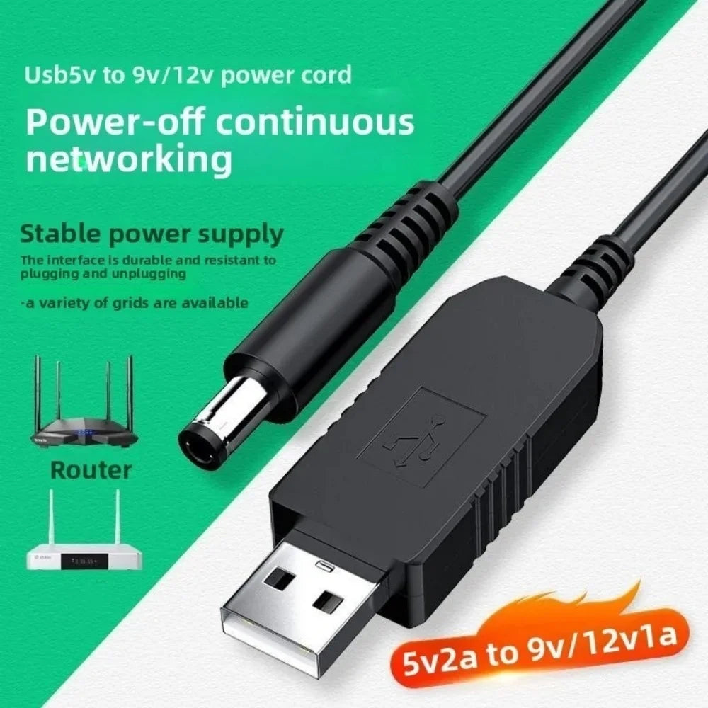 USB 5V to 12V/9V Boost Power Cable – 5.5x2.1mm DC Converter Boost Power Cable QXL