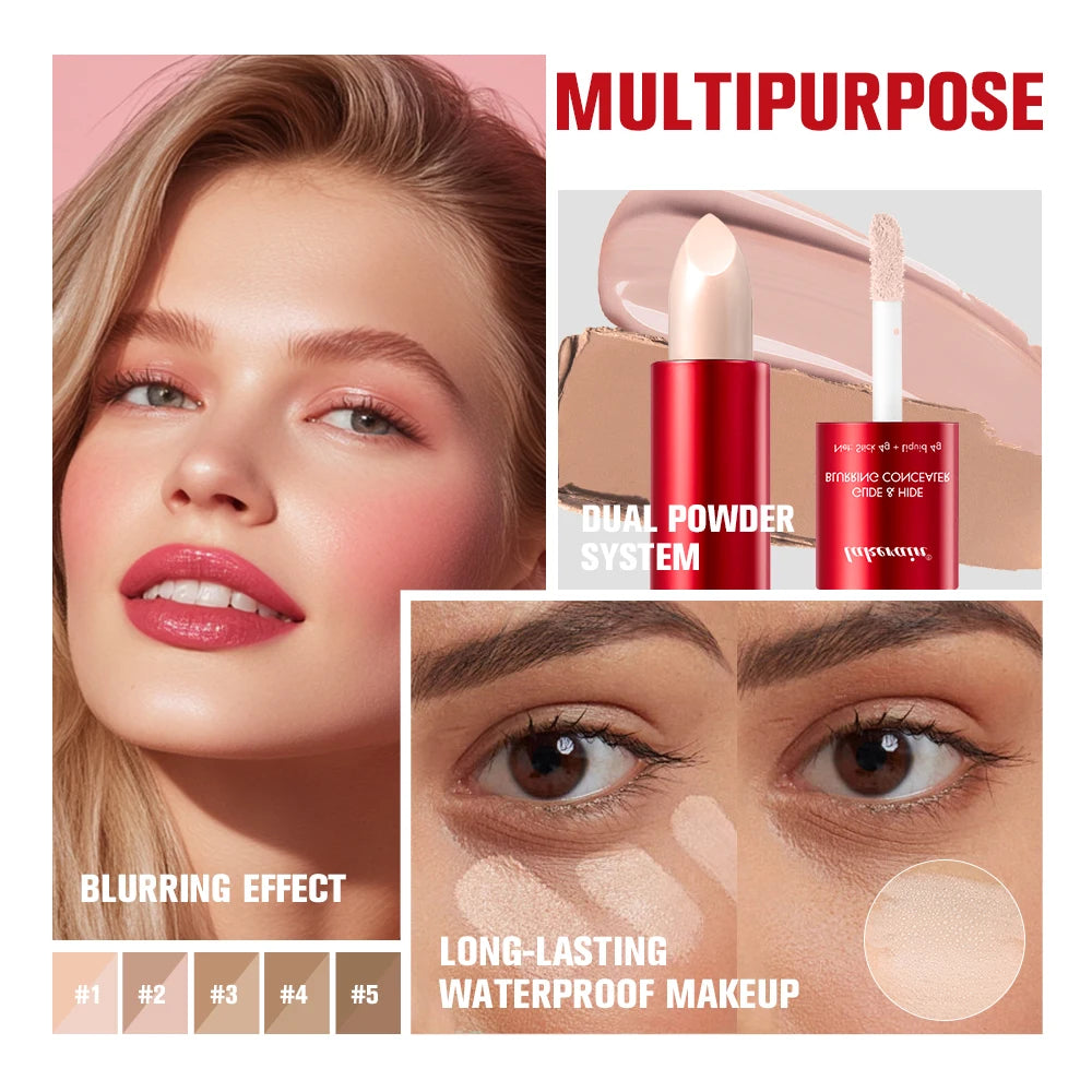 2-in-1 Liquid Concealer Balm Stick | High Coverage, Long-Lasting Liquid Concealer Stick QXL