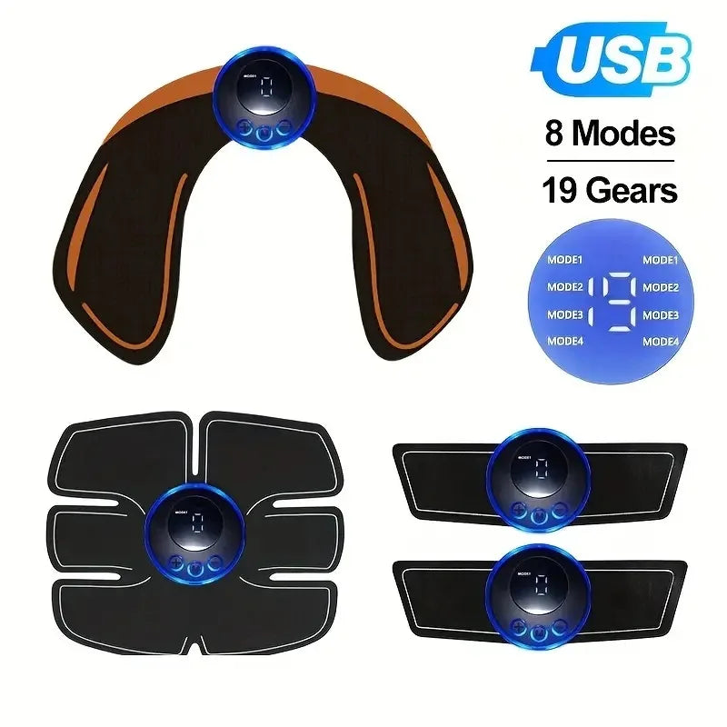 EMS Ab Trainer & Muscle Toner | Rechargeable Home Fitness EMS Muscle Toner QXL