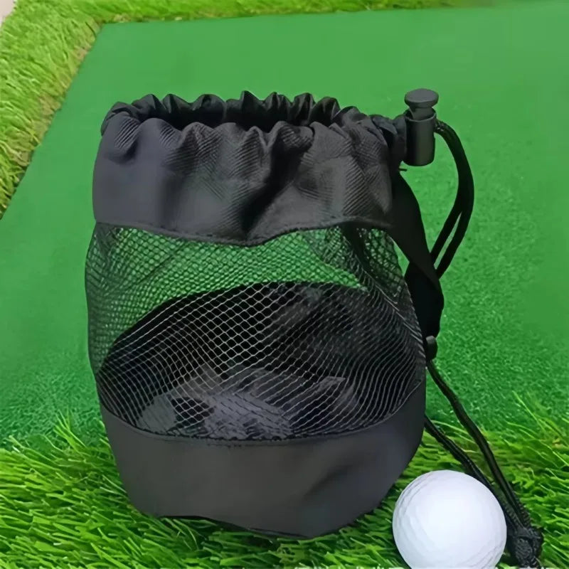 Polyester Drawstring Mesh Golf Ball Bag | Hanging Organizer Golf Ball Bag QXL