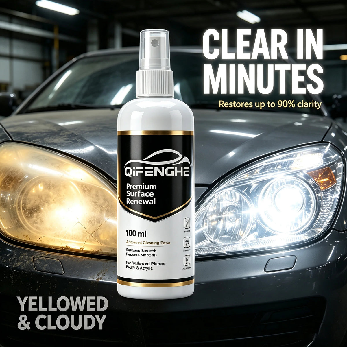 QIFENGHE 100ml Car Plastic Restorer Spray – Restore & Shine Car Plastic Restorer QXL
