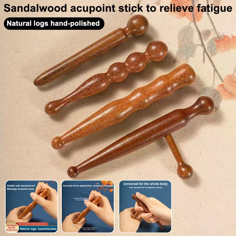 Natural Sandalwood Acupoint Massage Stick | Reflexology Tool Acupoint Massage Stick QXL