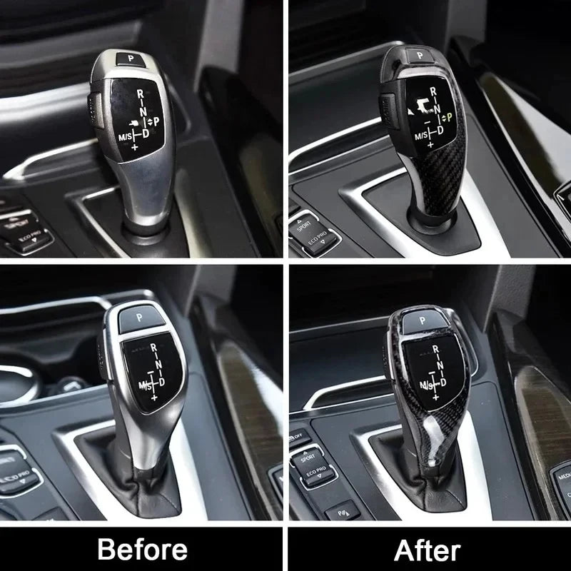 Carbon Fiber Gear Shift Knob Cover Trim for BMW F-Series LHD Car Interior Trim QXL