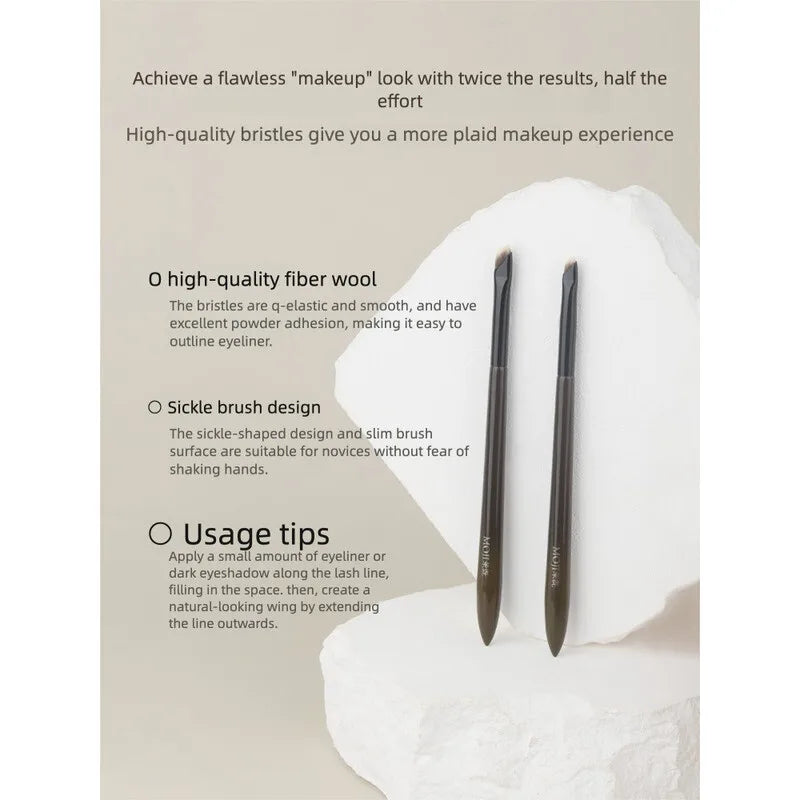 Angled Scythe Eyeliner Brush | Lower Lash Line & Brow Eyeliner Makeup Brush QXL