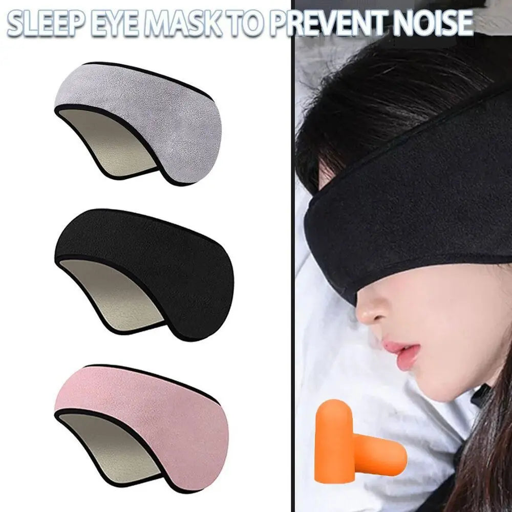 2-in-1 Blackout Sleep Mask with Noise-Reducing Ear Muffs Sleep Mask QXL