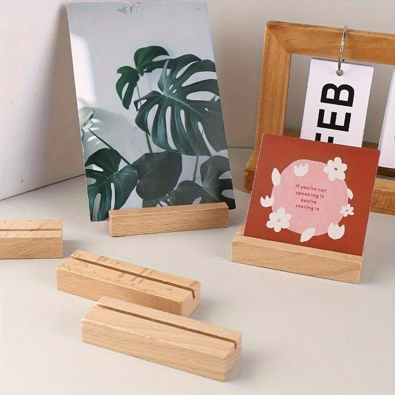 Wooden Card Holder | Kawaii School Stationery Desk Organizer Wooden Card Holder QXL