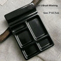 Ceramic Square Nail Art Palette & Brush Holder Tray Nail Art Palette QXL one size Black