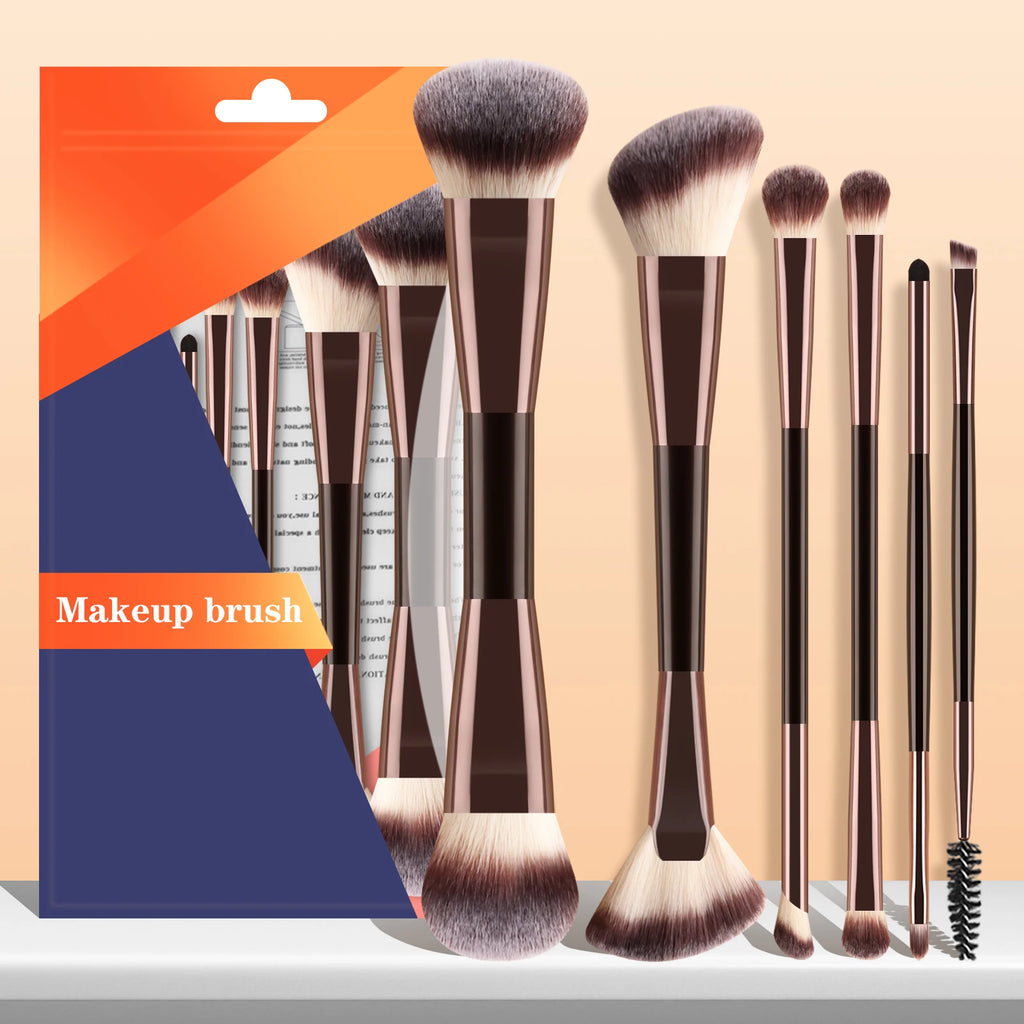 6-Pc Double-Ended Makeup Brush Set | Full Face Cosmetic Tools Makeup Brush Set QXL