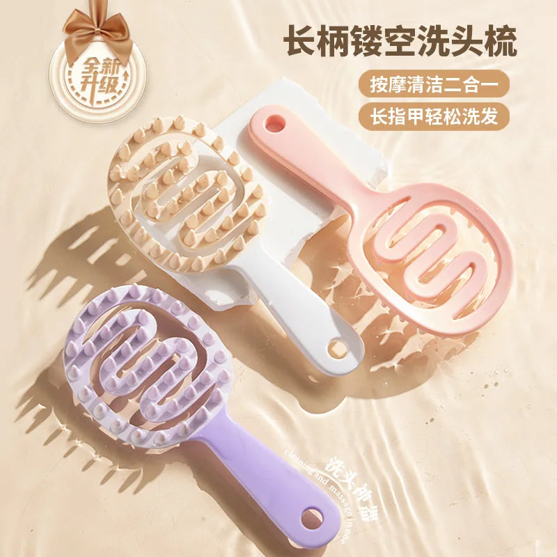 Soft Rubber Scalp Massage Shampoo Comb | ABS+TPR Brush Scalp Massage Comb QXL